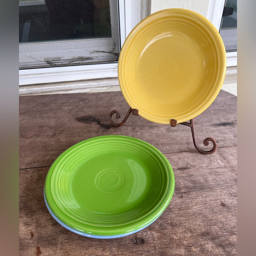 Fiestaware Set of 3 FIESTA HLC 7 1/4" Salad Bread Dessert Plates 3 Diff Colors